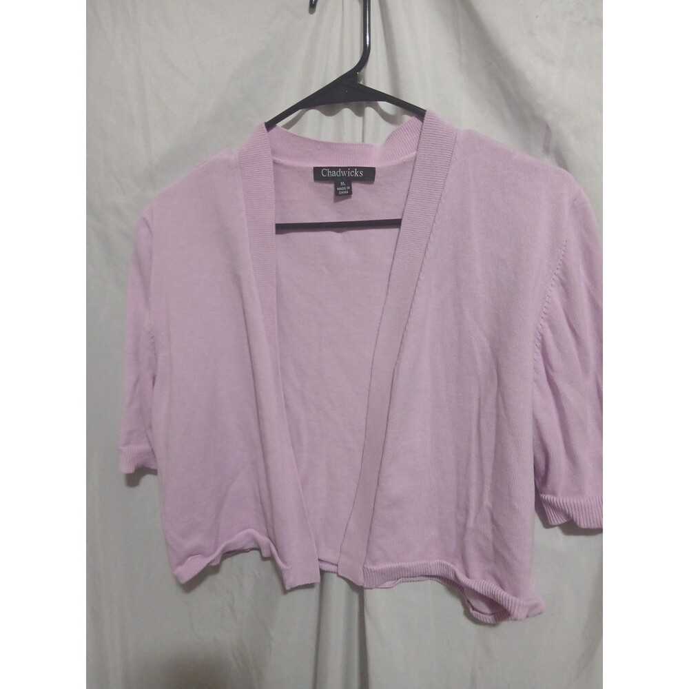 Chadwicks Cardigan Womens Extra Large Pink Sweater V Neck Top Ladies